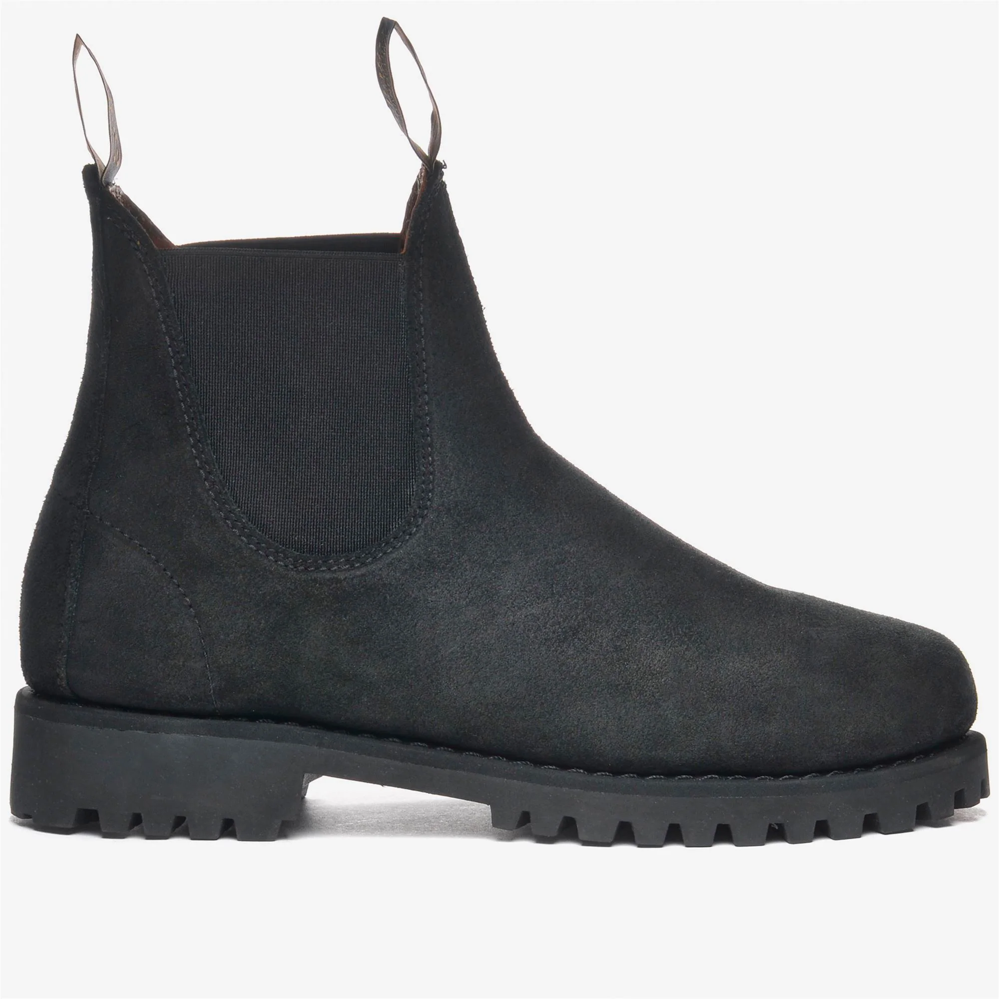 YANSA LUG SUEDE WAXY WOMAN - Ankle Boots - Mid Cut - Woman - Total Black-Black