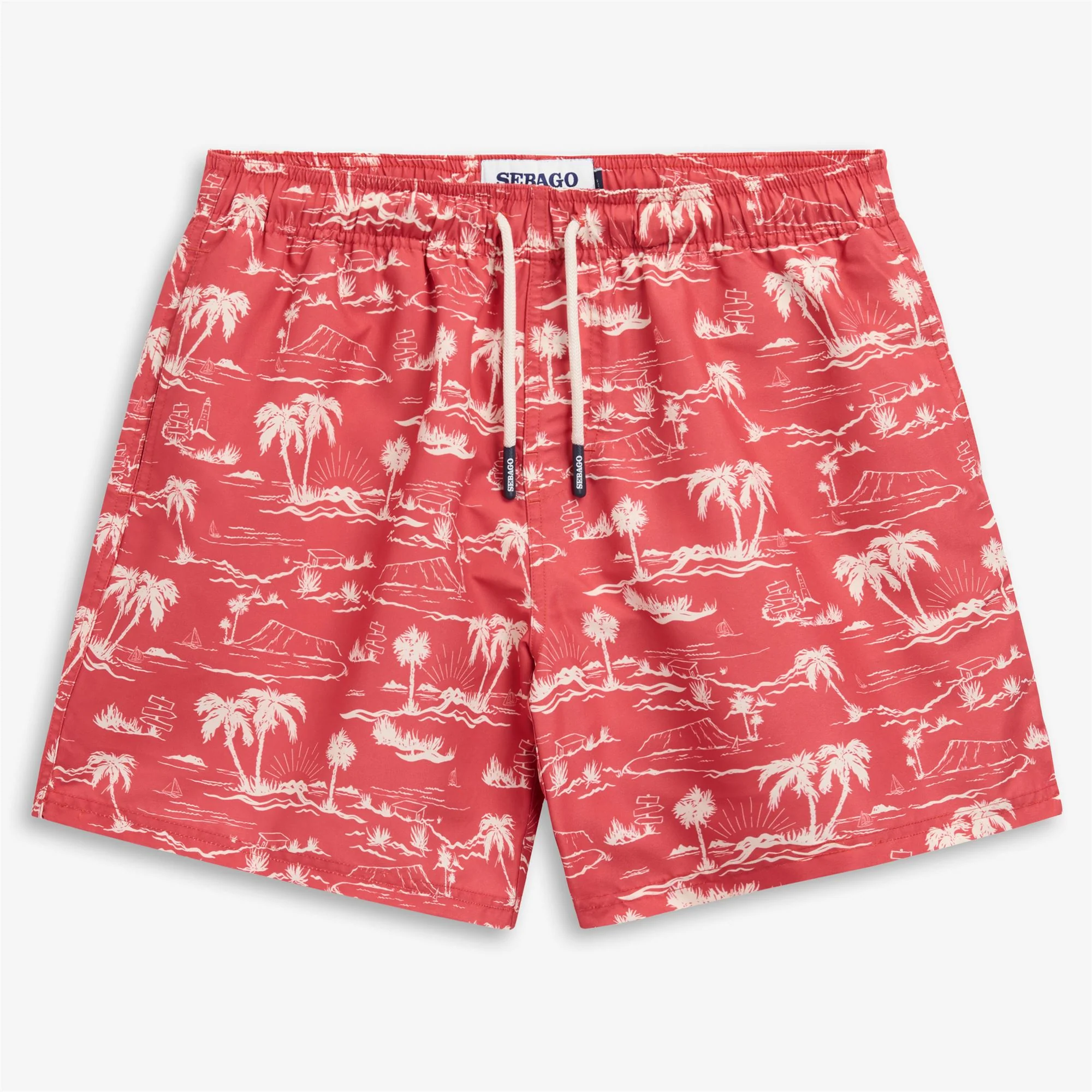 SANDBEACH - Bathing Suits - Swimming Trunks - Man - Fancy Palm Sunset Dusty Red