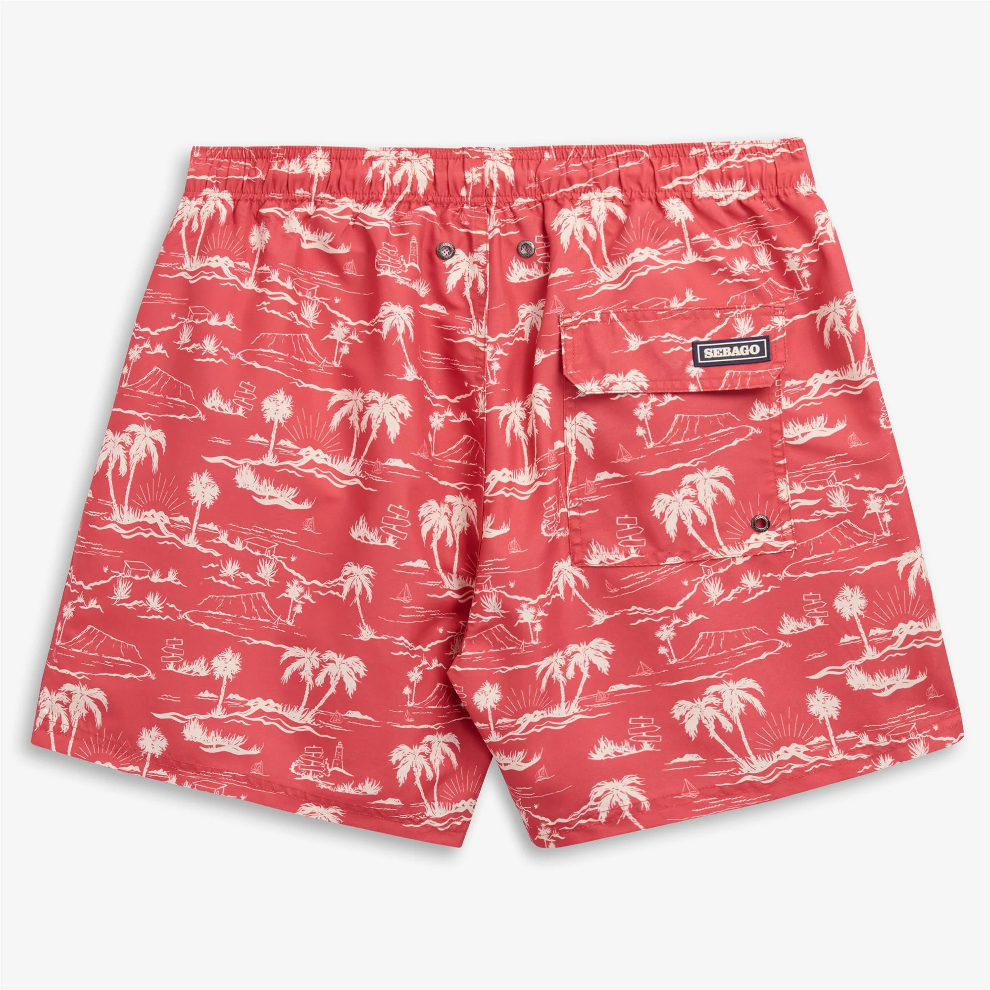 SANDBEACH - Bathing Suits - Swimming Trunks - Man - Fancy Palm Sunset Dusty Red - Image 2