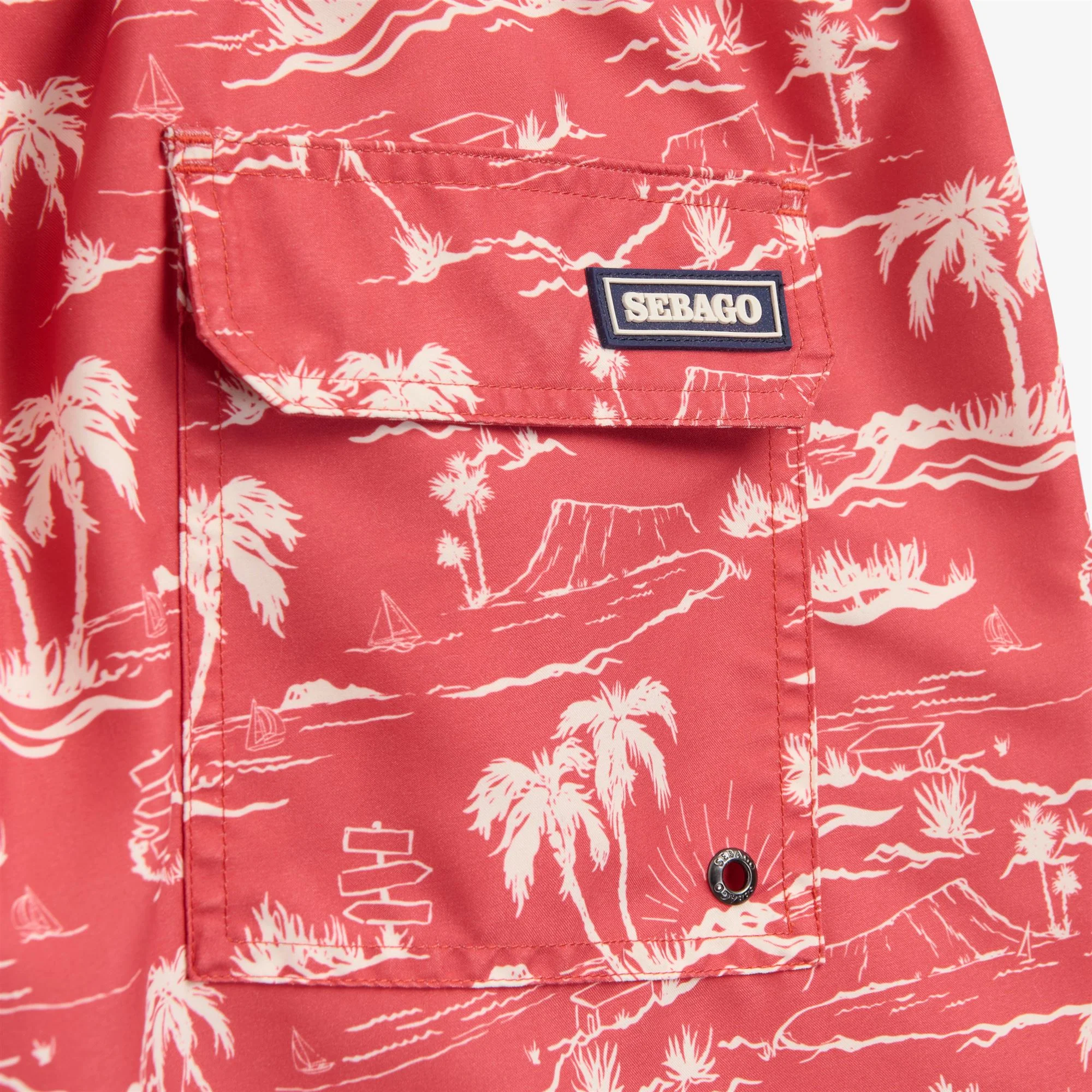 SANDBEACH - Bathing Suits - Swimming Trunks - Man - Fancy Palm Sunset Dusty Red - Image 3