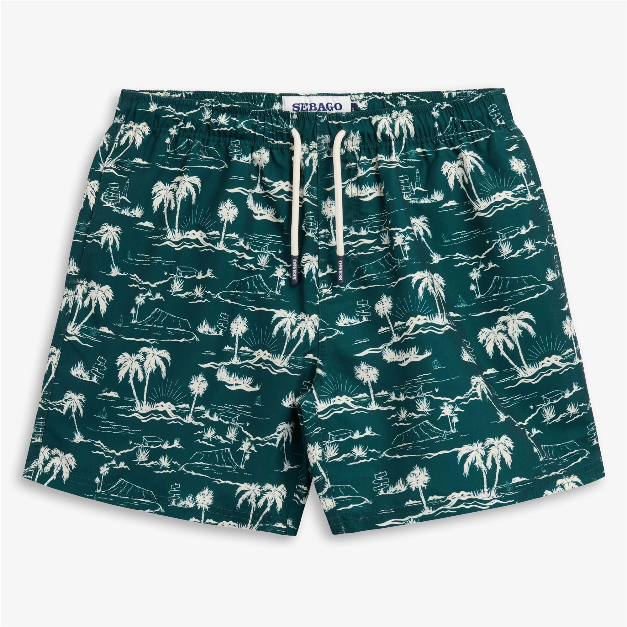SANDBEACH - Bathing Suits - Swimming Trunks - Man - Fancy Palm Sunset Green-Green Bistro