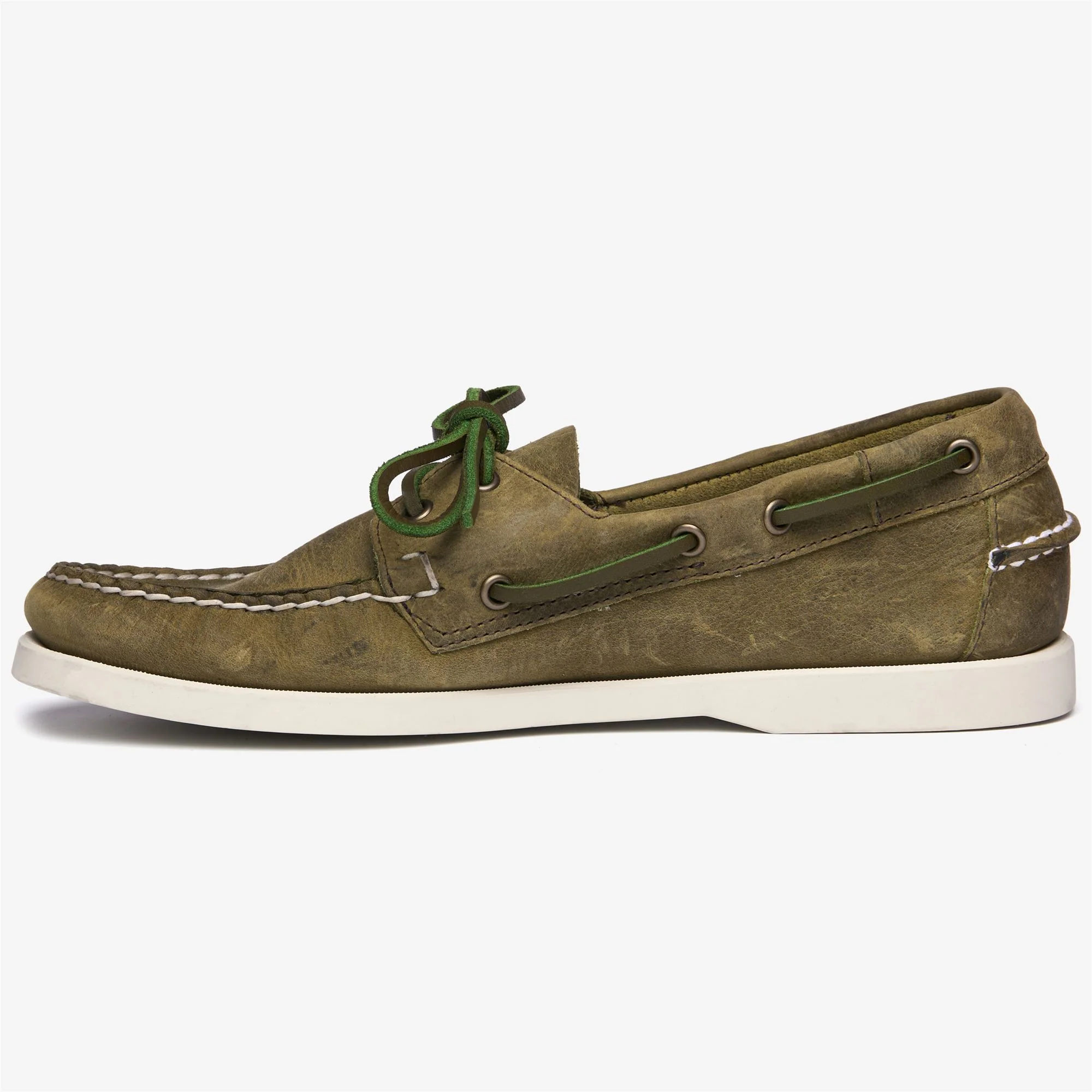 DOCKSIDES PORTLAND CRAZY H - Docksides - Mocassin - Man - Green Military-Brown Oliva - Image 3
