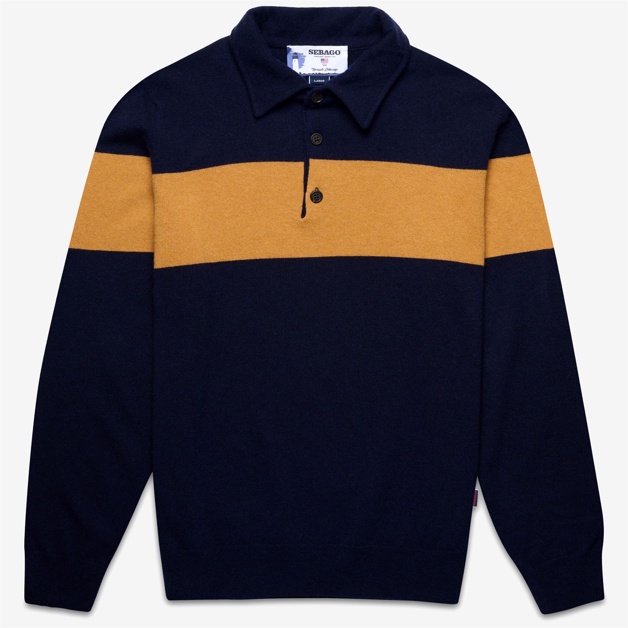 MARSHILL - Knitwear - Polo - Unisex - Blue Dk-Yellow