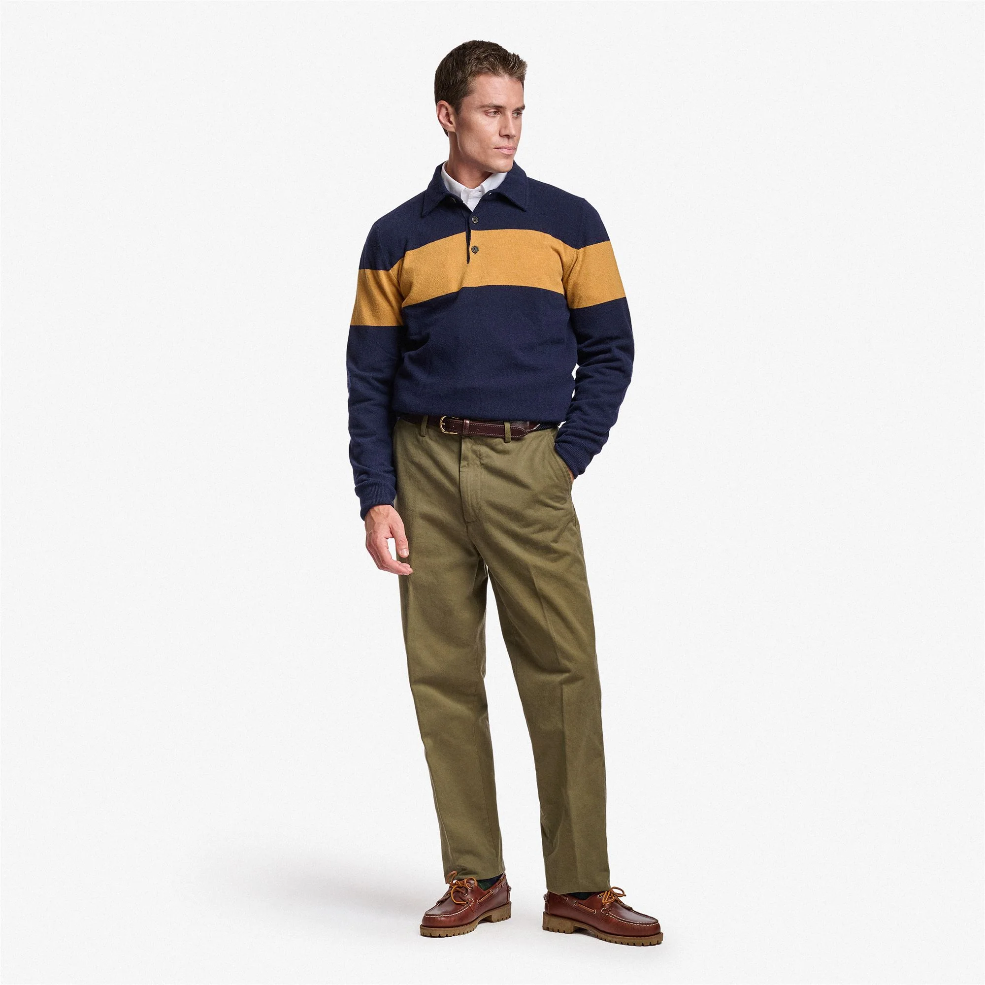 MARSHILL - Knitwear - Polo - Unisex - Blue Dk-Yellow - Image 4