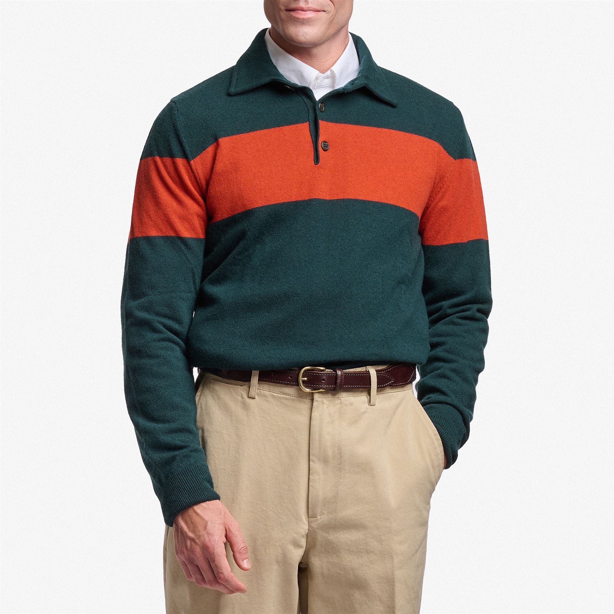 MARSHILL - Knitwear - Polo - Unisex - Green-Orange Brownish - Image 3