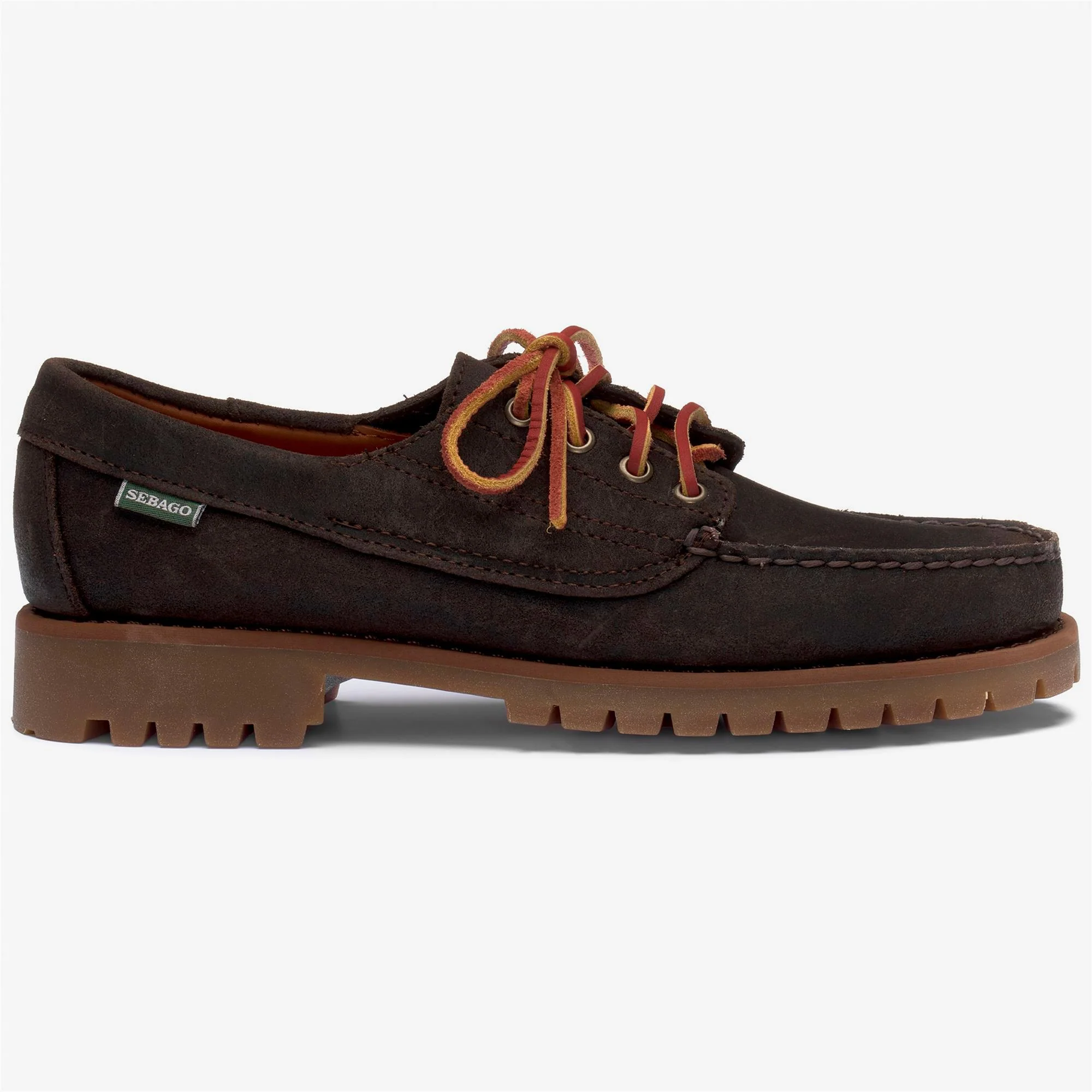 ASKOOK LUG SUEDE WAXED - Docksides - Moccasin - Man - Dk Brown-Brown Seal