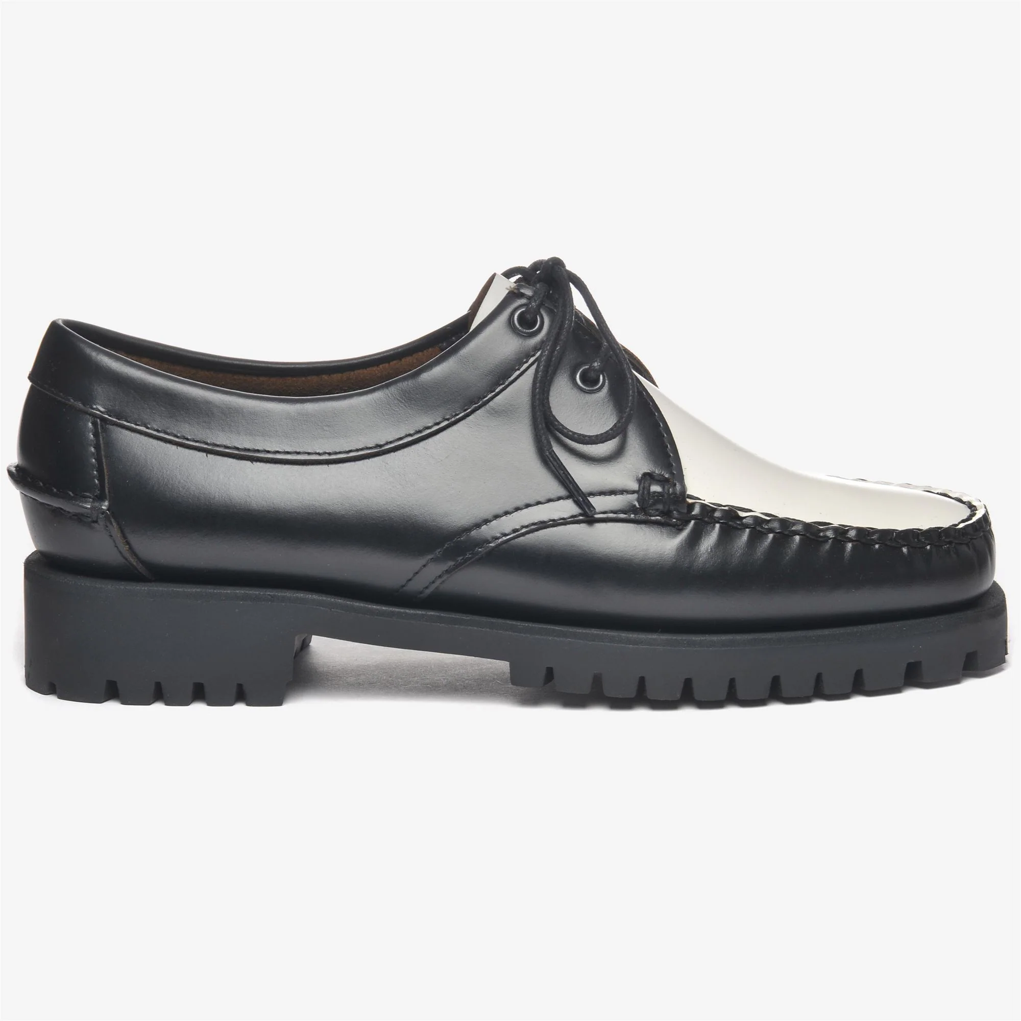 JAMES LUG WOMAN - Moc - Moccasin - Woman - Black-White-Black-White