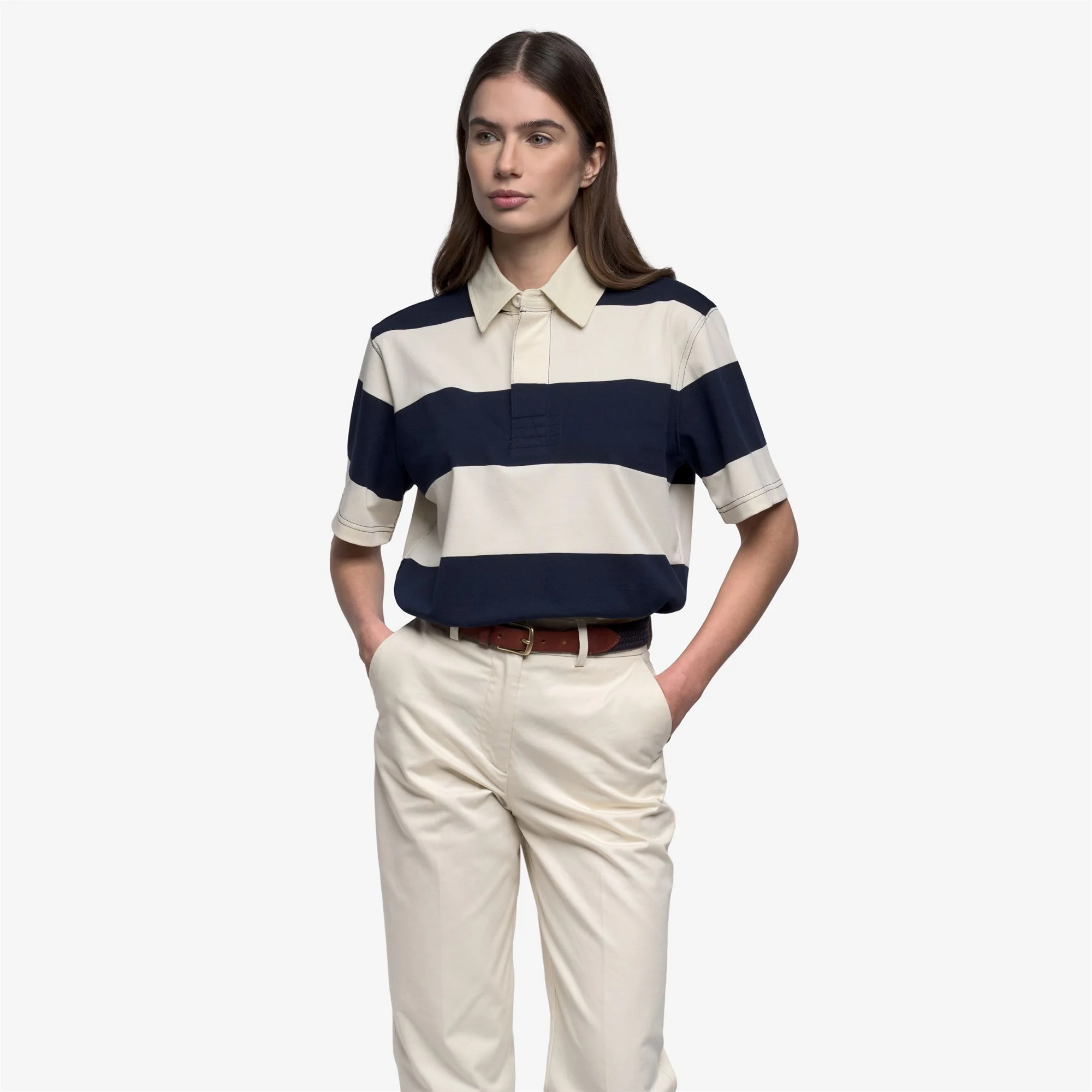 CAMPBELL SS - Polo Shirts - Polo - Unisex - White Natural-blue - Image 4