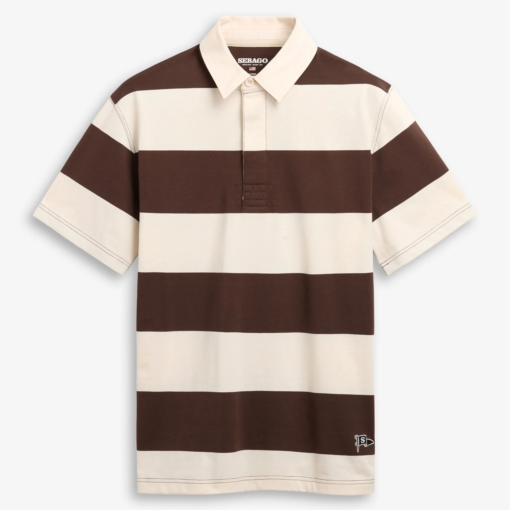 CAMPBELL SS - Polo Shirts - Polo - Unisex - White Natural- Brown