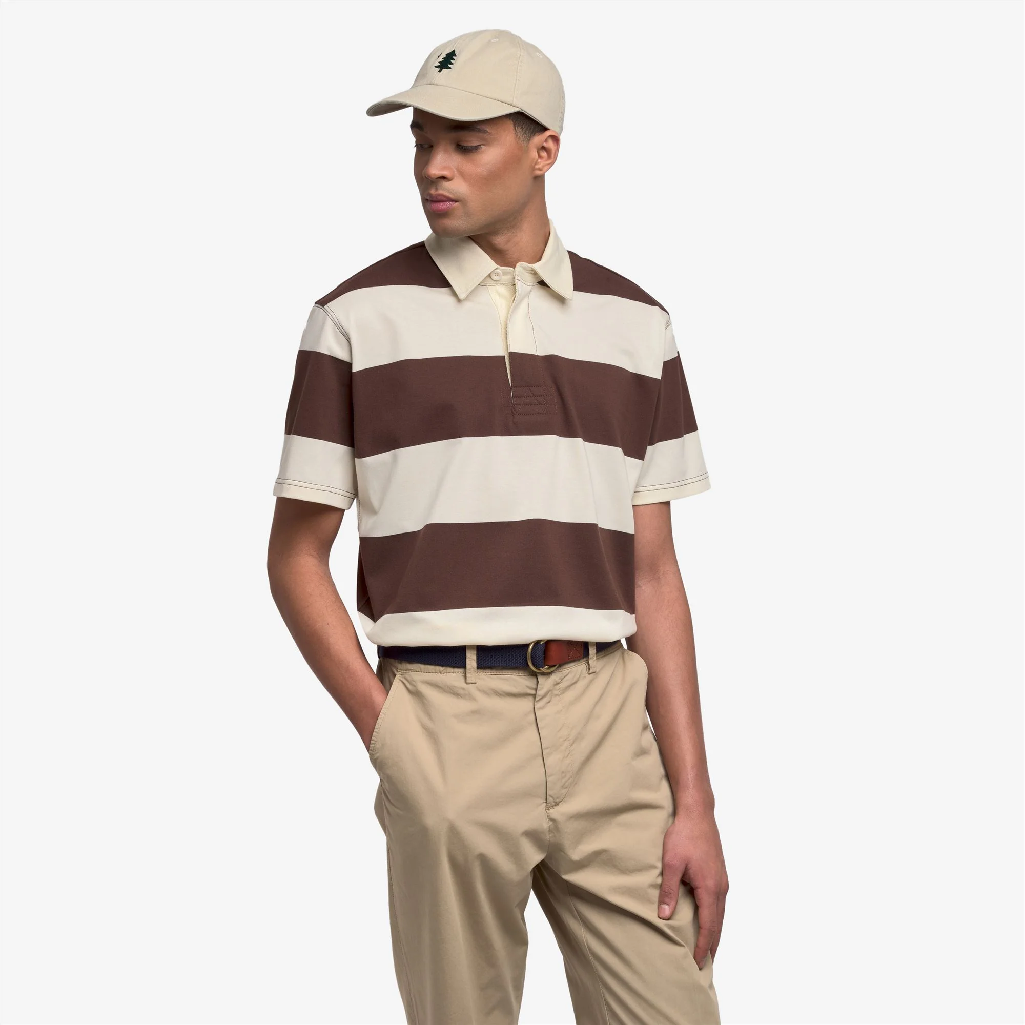 CAMPBELL SS - Polo Shirts - Polo - Unisex - White Natural- Brown - Image 4