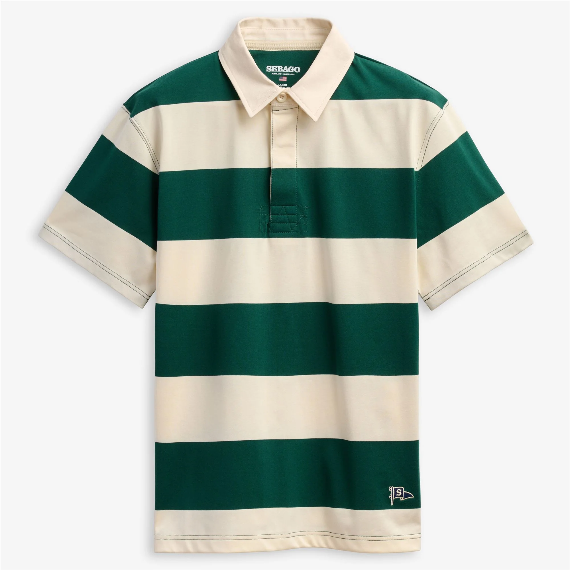 CAMPBELL SS - Polo Shirts - Polo - Unisex - White Natural-Green