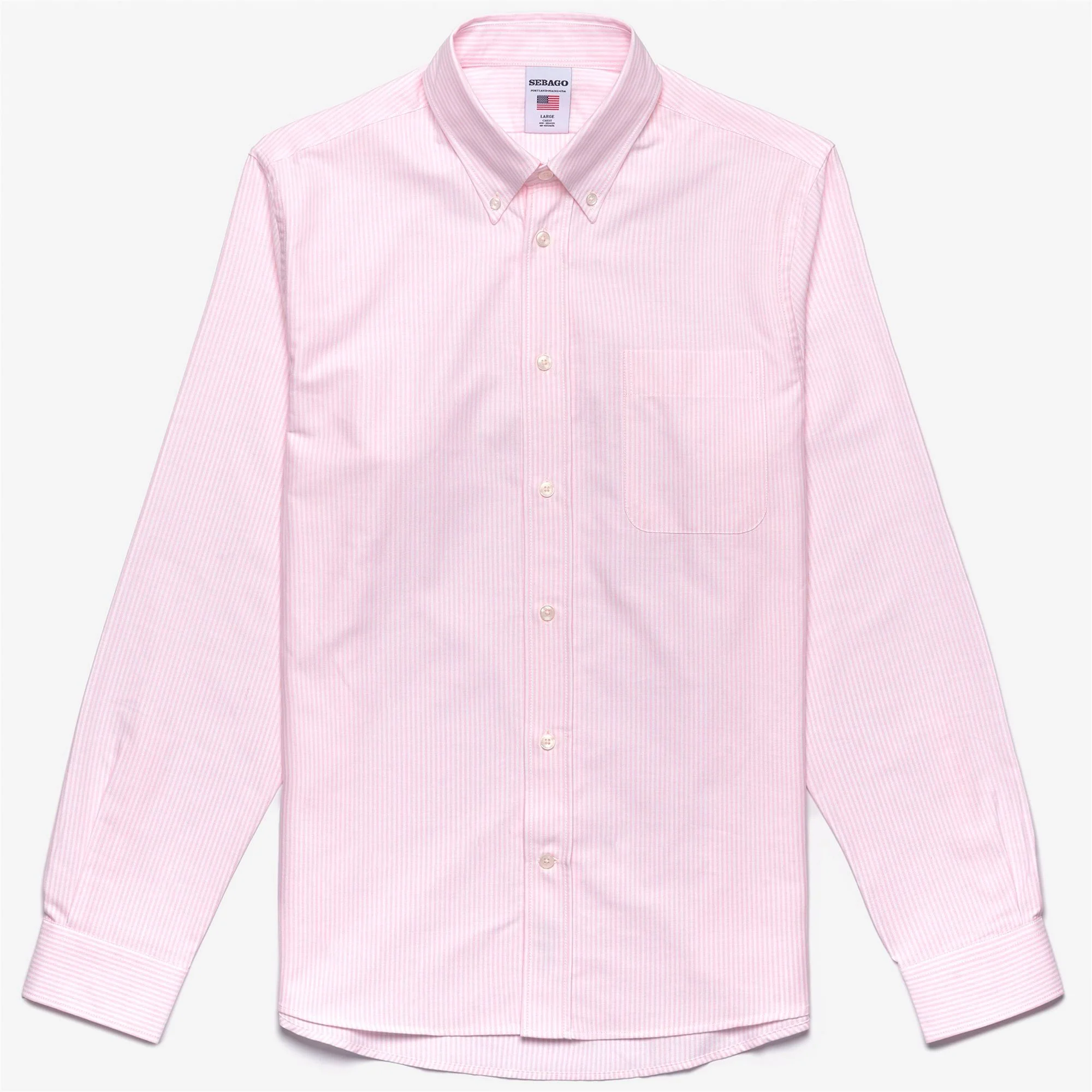 DOUBLING - Shirts - Button Down - Man - PINK-WHITE-Pink Soft Lilla