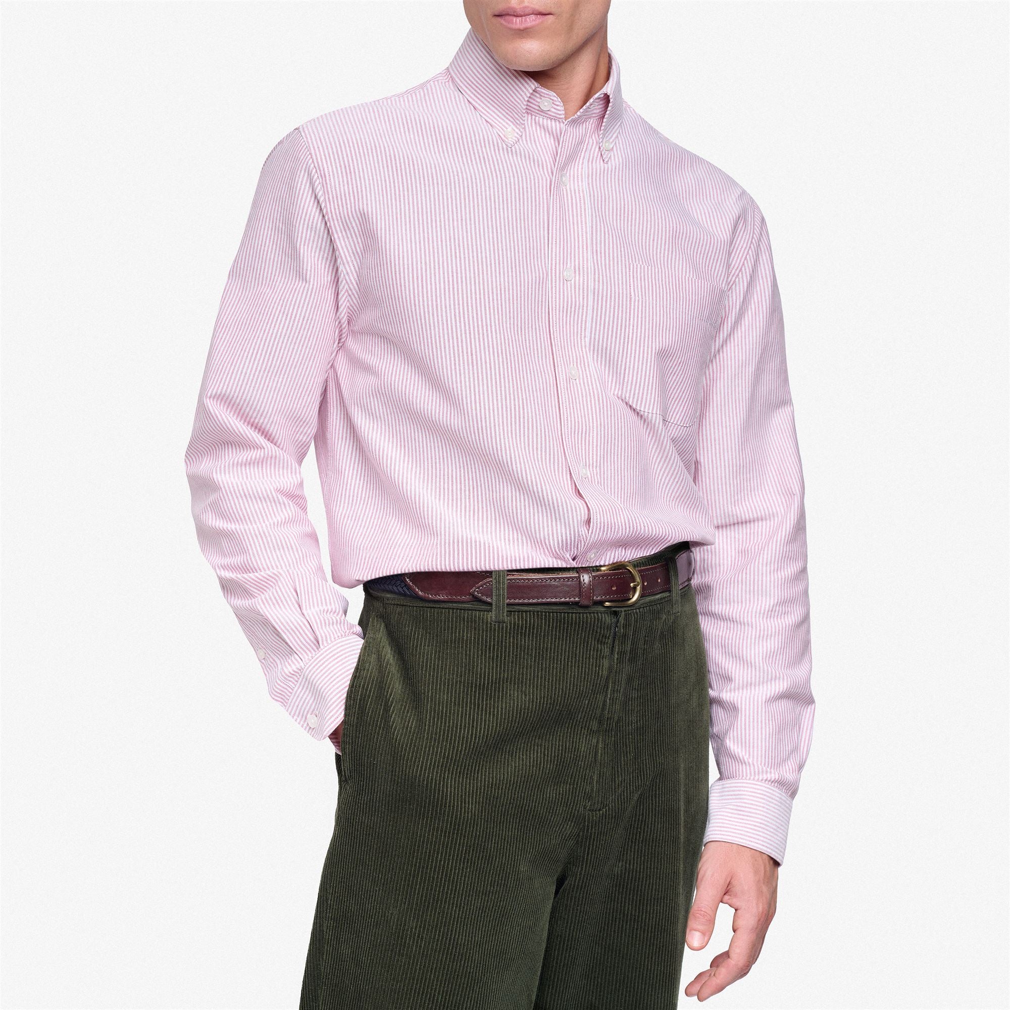 DOUBLING - Shirts - Button Down - Man - PINK-WHITE-Pink Soft Lilla - Image 3