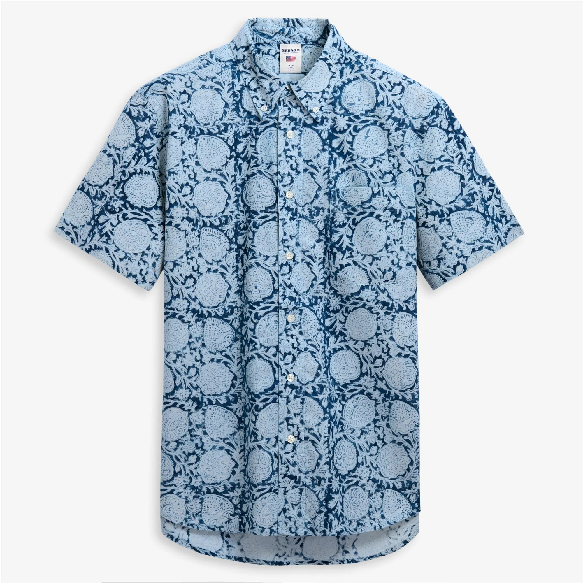 MARSHRIVER - Shirts - Button Down - Unisex - Fancy white-blue