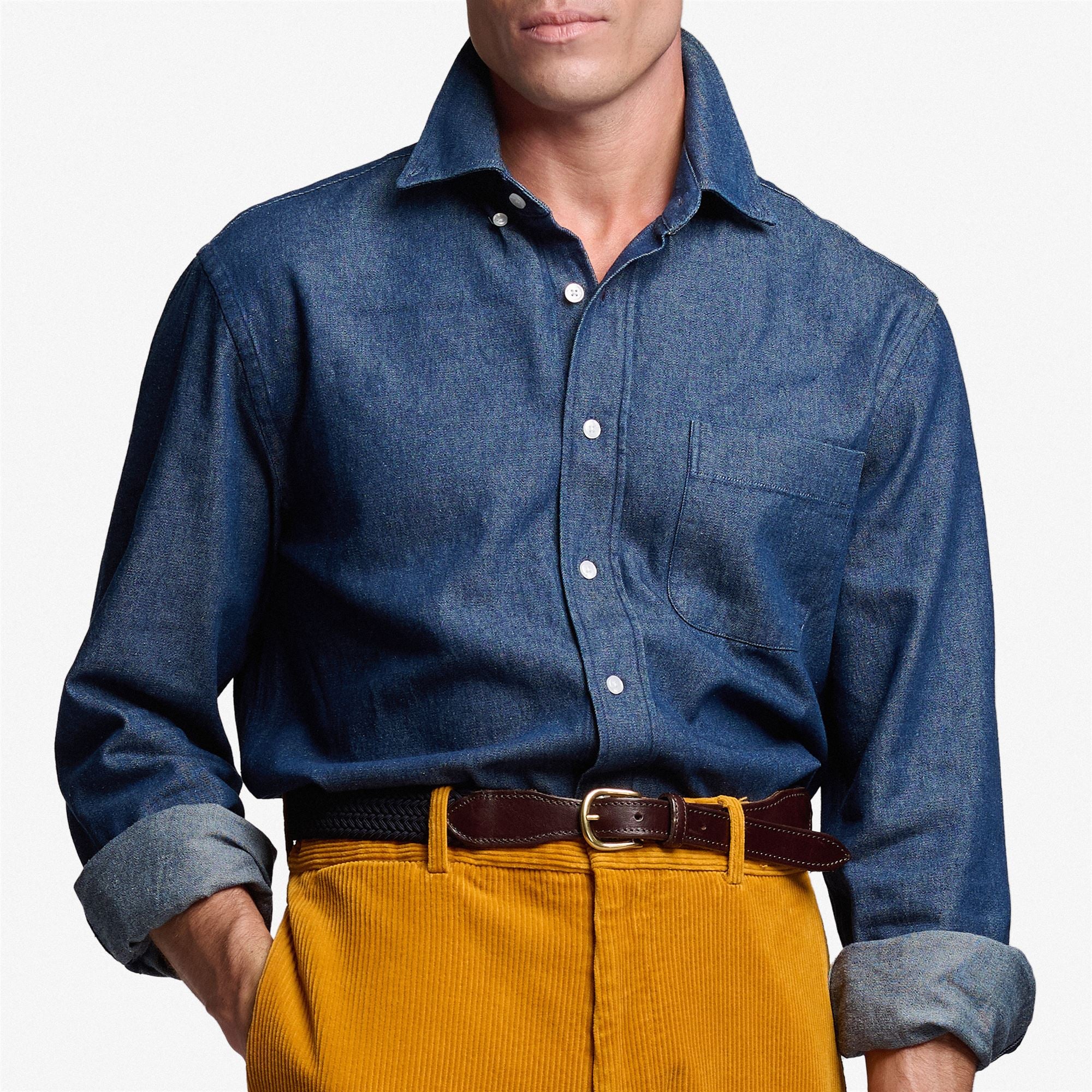 MERCER - Shirts - Button Down - Unisex - Blue Dk Denim - Image 5