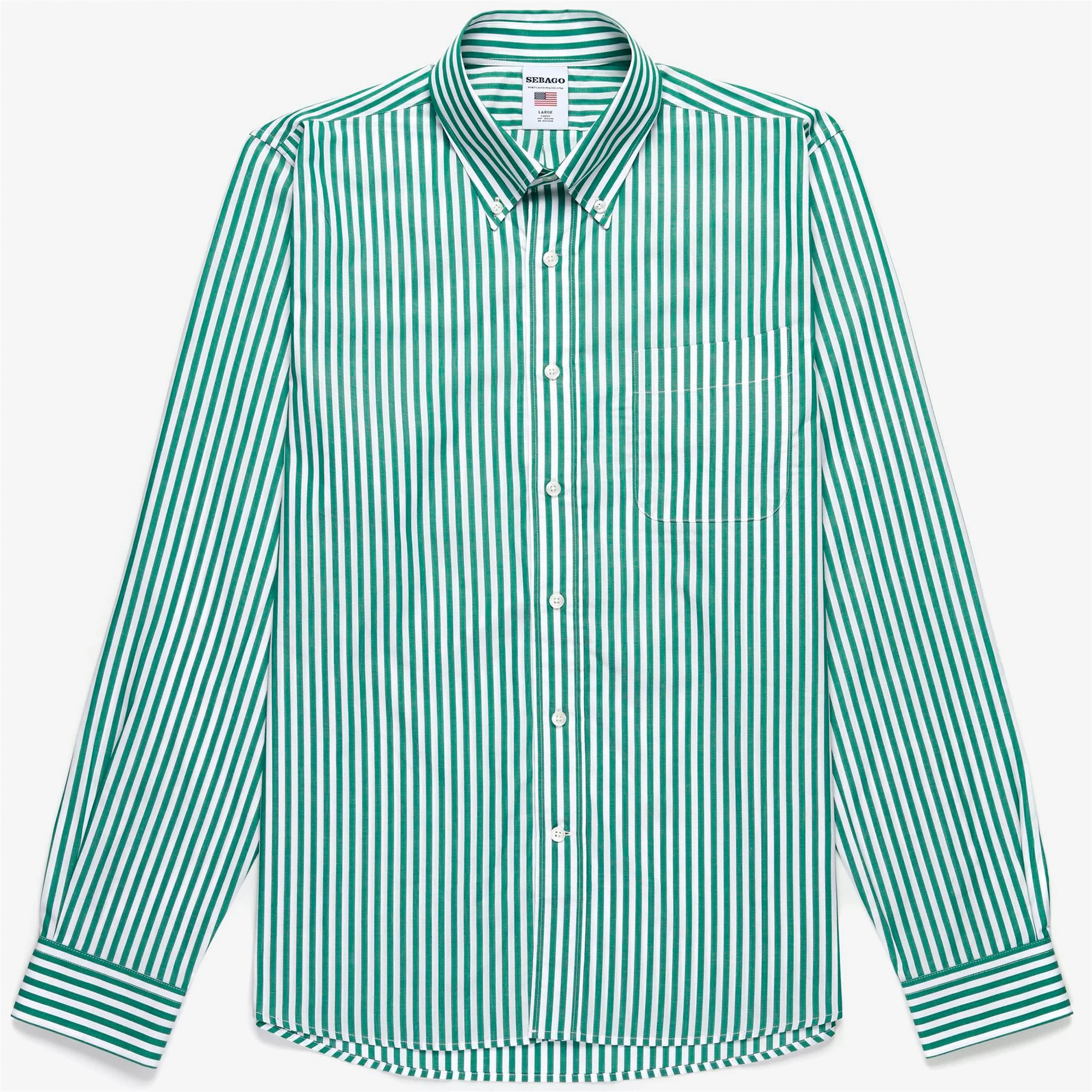 OAKLAND - Shirts - Button Down - Unisex - WHITE-GREEN