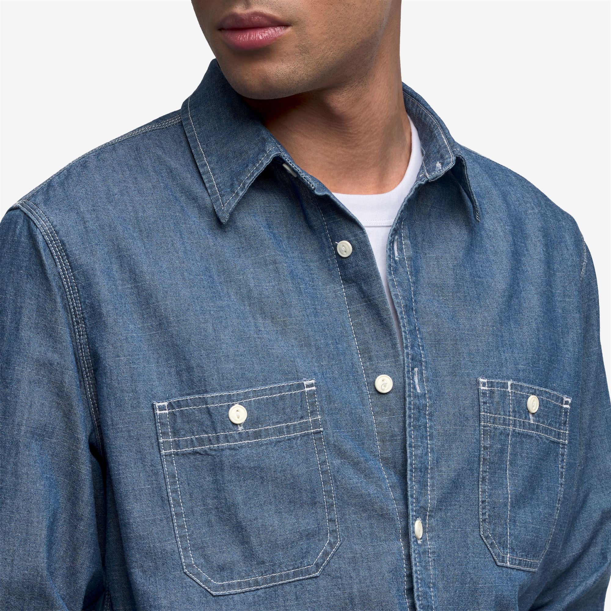 SHEETBEND CHAMBRAY - Shirts - Casual - Unisex - Blue Indigo - Image 5