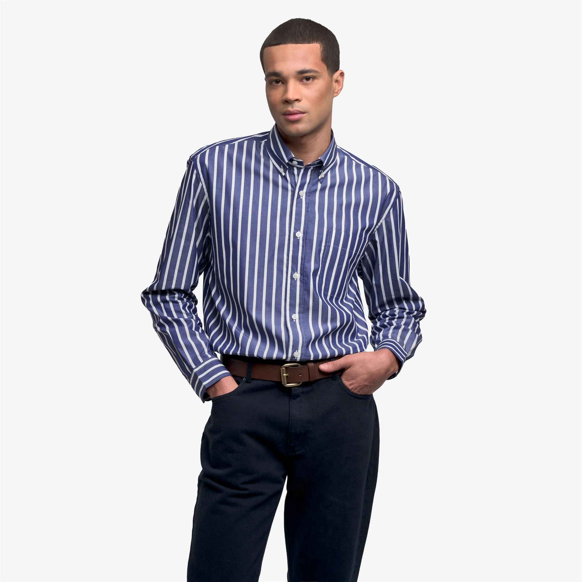 SPURWINK - Shirts - Classic - Unisex - NAVY BLUE-WHITE - Image 4