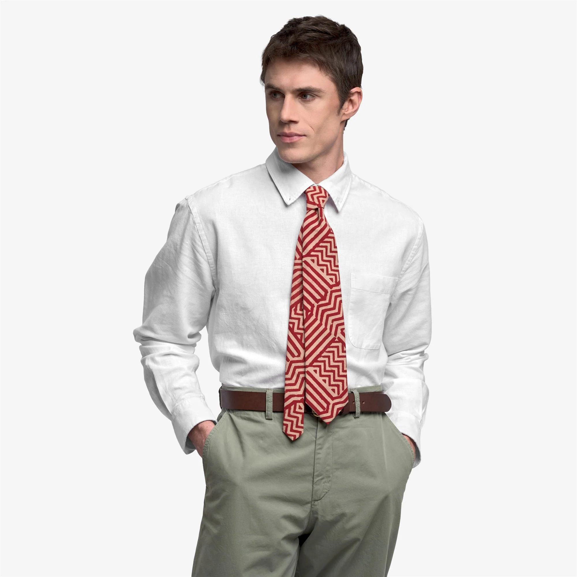 CARATUNK - Small Accessories - Tie - Man - Pink-Dk Red Fancy - Image 3