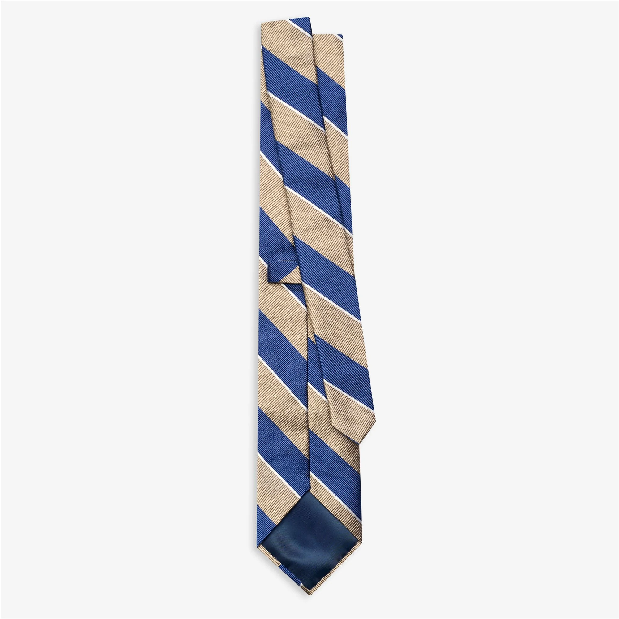 THREE COLORS STRIPES - Small Accessories - Tie - Man - BLUE-BEIGE SAFARI-WHITE - Image 2