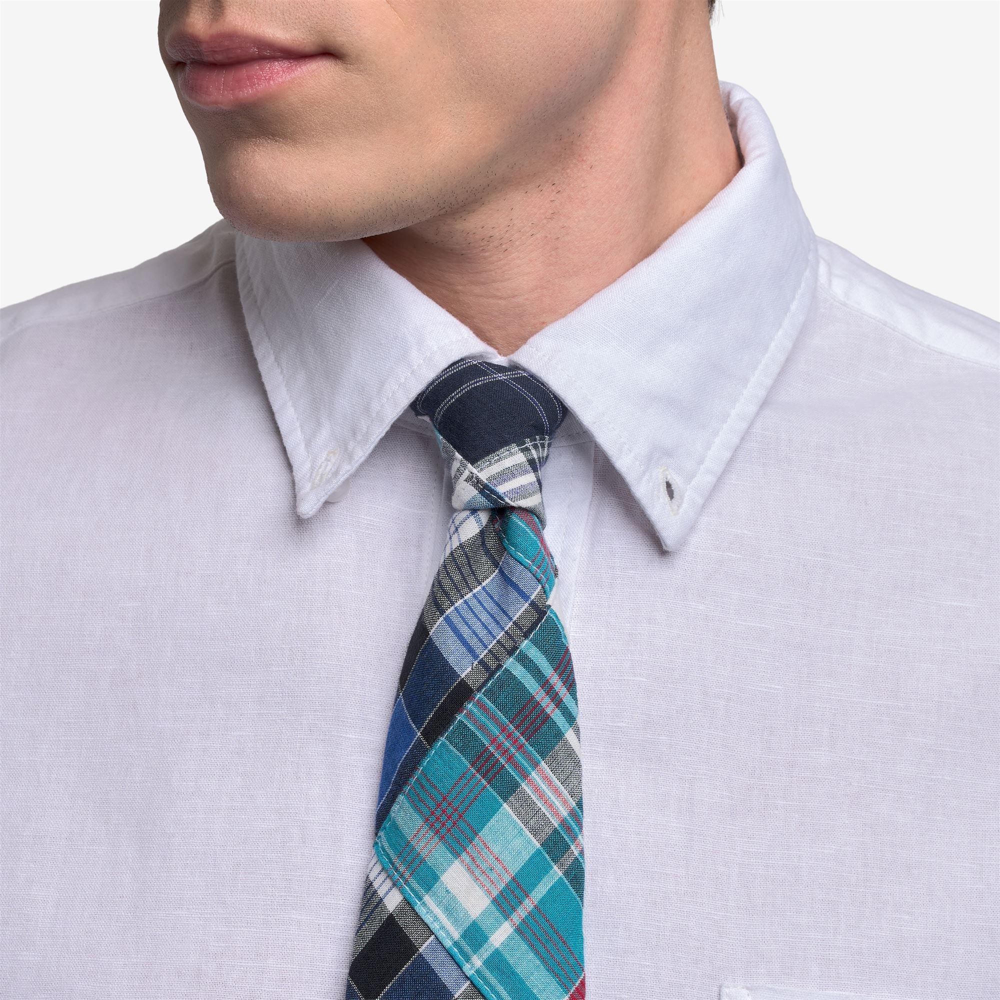 WESKEAG - Small Accessories - Tie - Man - MADRAS PATCHWORK BLUE - Image 4