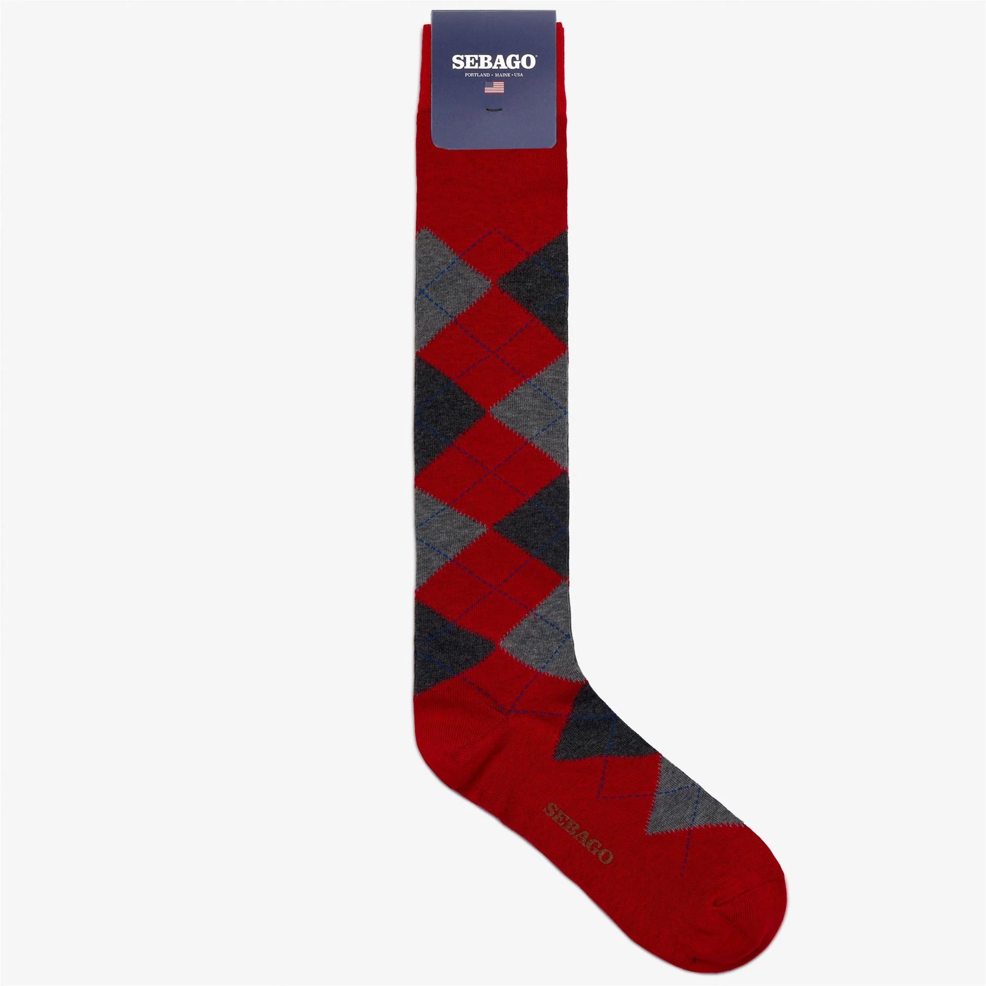 SABATTUS ROMBOL - Socks - Quarter High Sock - Unisex - GREY-RED-ROYAL BLE