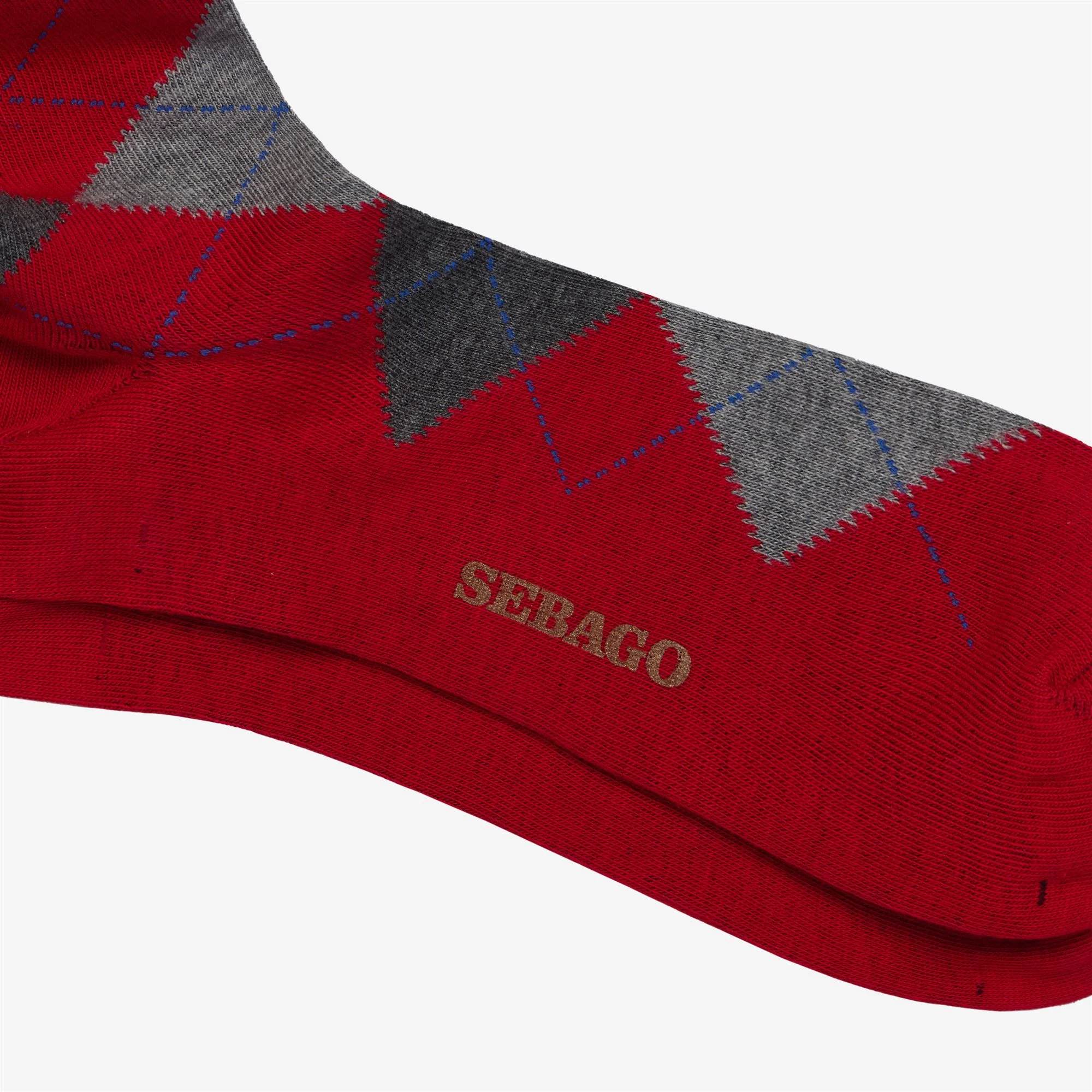 SABATTUS ROMBOL - Socks - Quarter High Sock - Unisex - GREY-RED-ROYAL BLE - Image 2