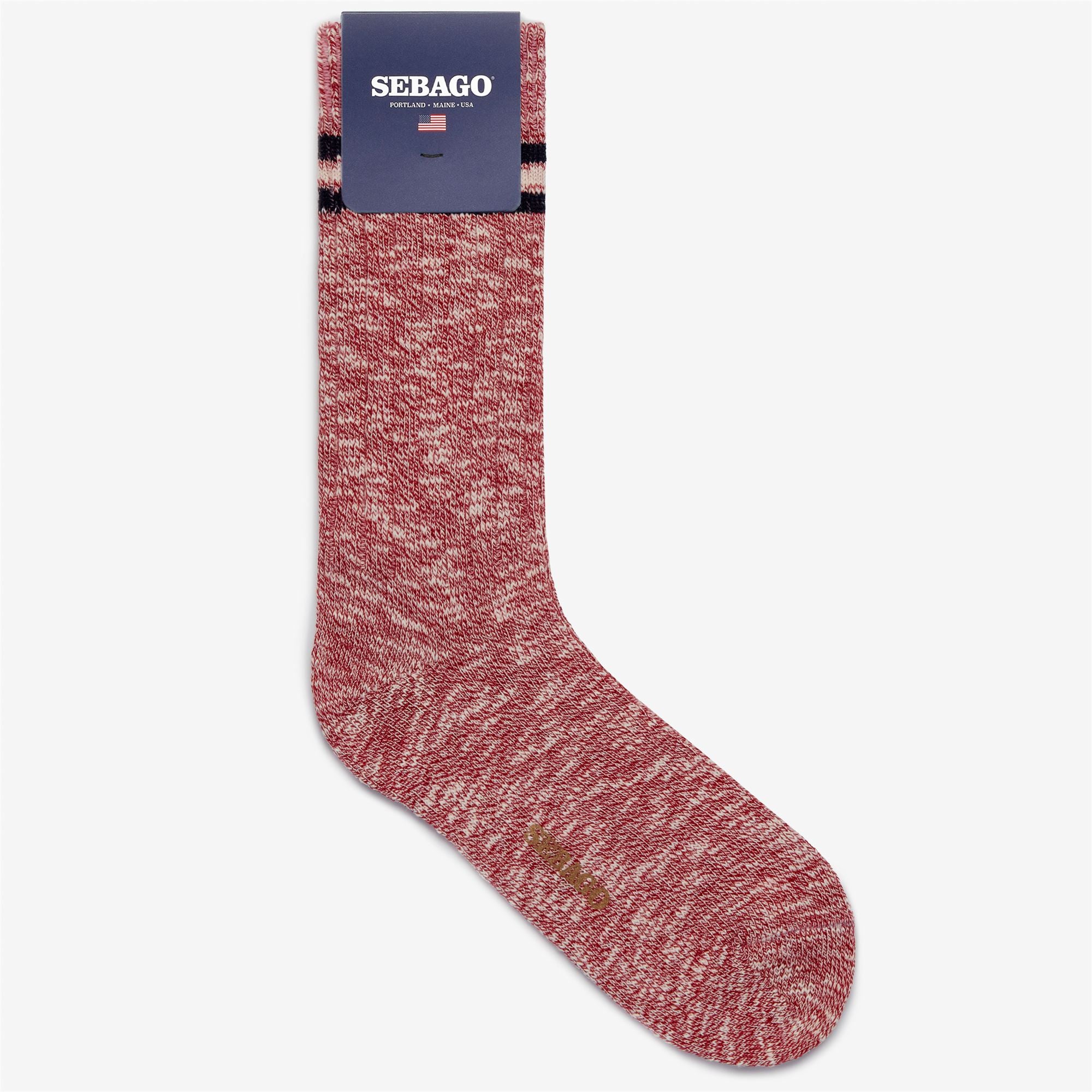 SEBOEIS COUNTRY - Socks - Ankle Tube - Unisex - BORDEAUX-OFF WHITE-BLUE