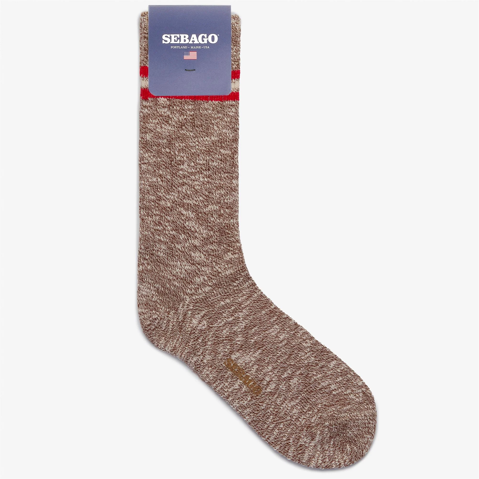 SEBOEIS COUNTRY - Socks - Ankle Tube - Unisex - BROWN-OFF WHITE-RED